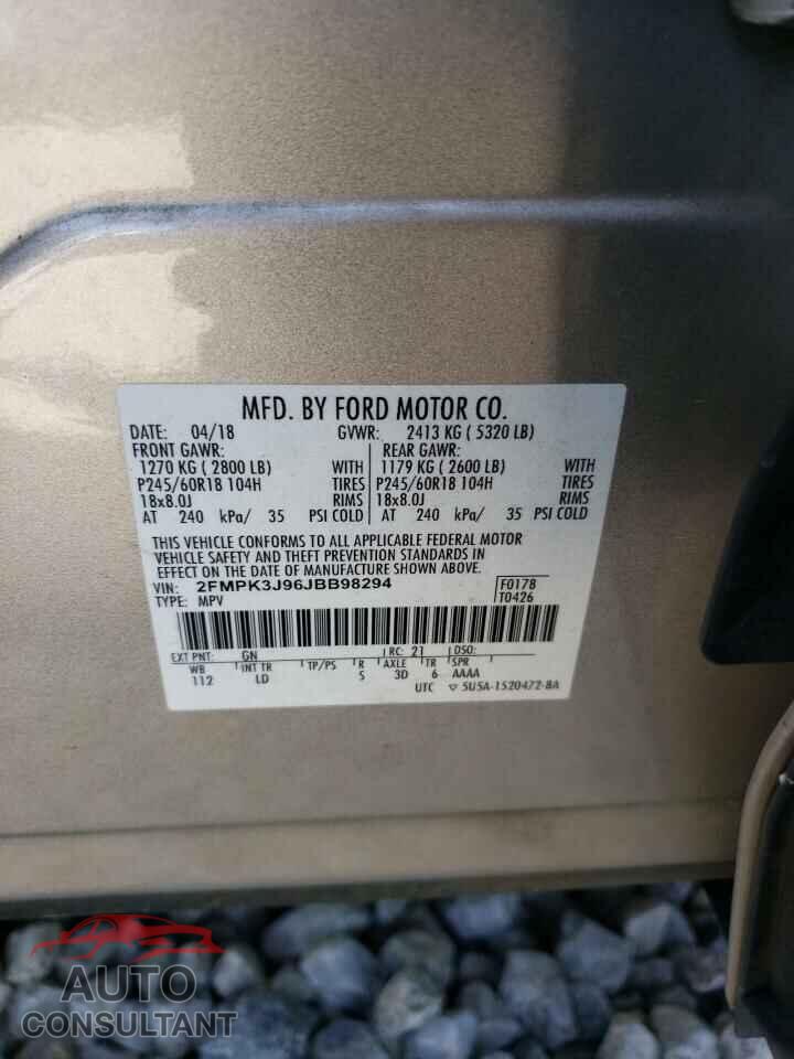 FORD EDGE 2018 - 2FMPK3J96JBB98294