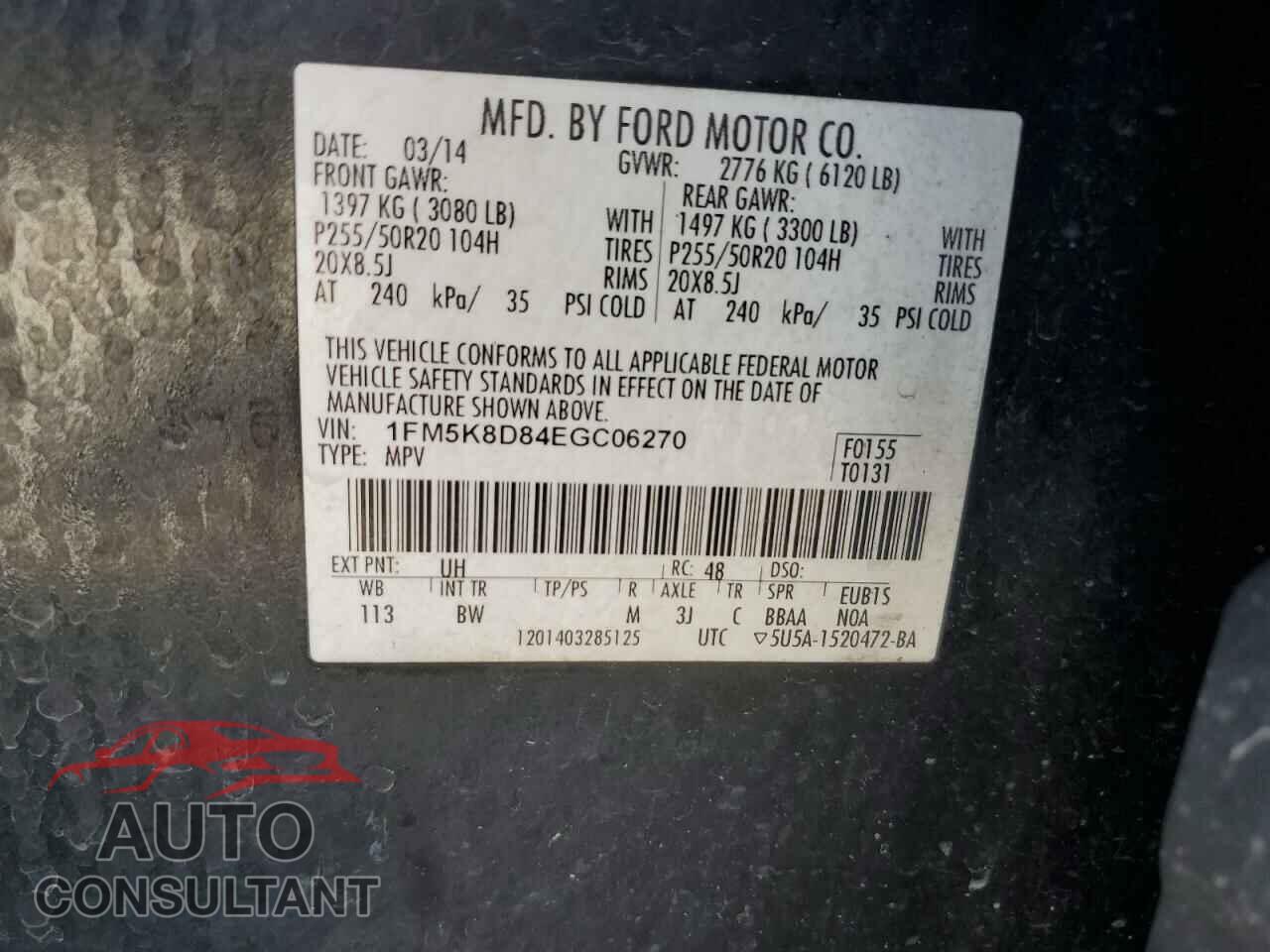 FORD EXPLORER 2014 - 1FM5K8D84EGC06270
