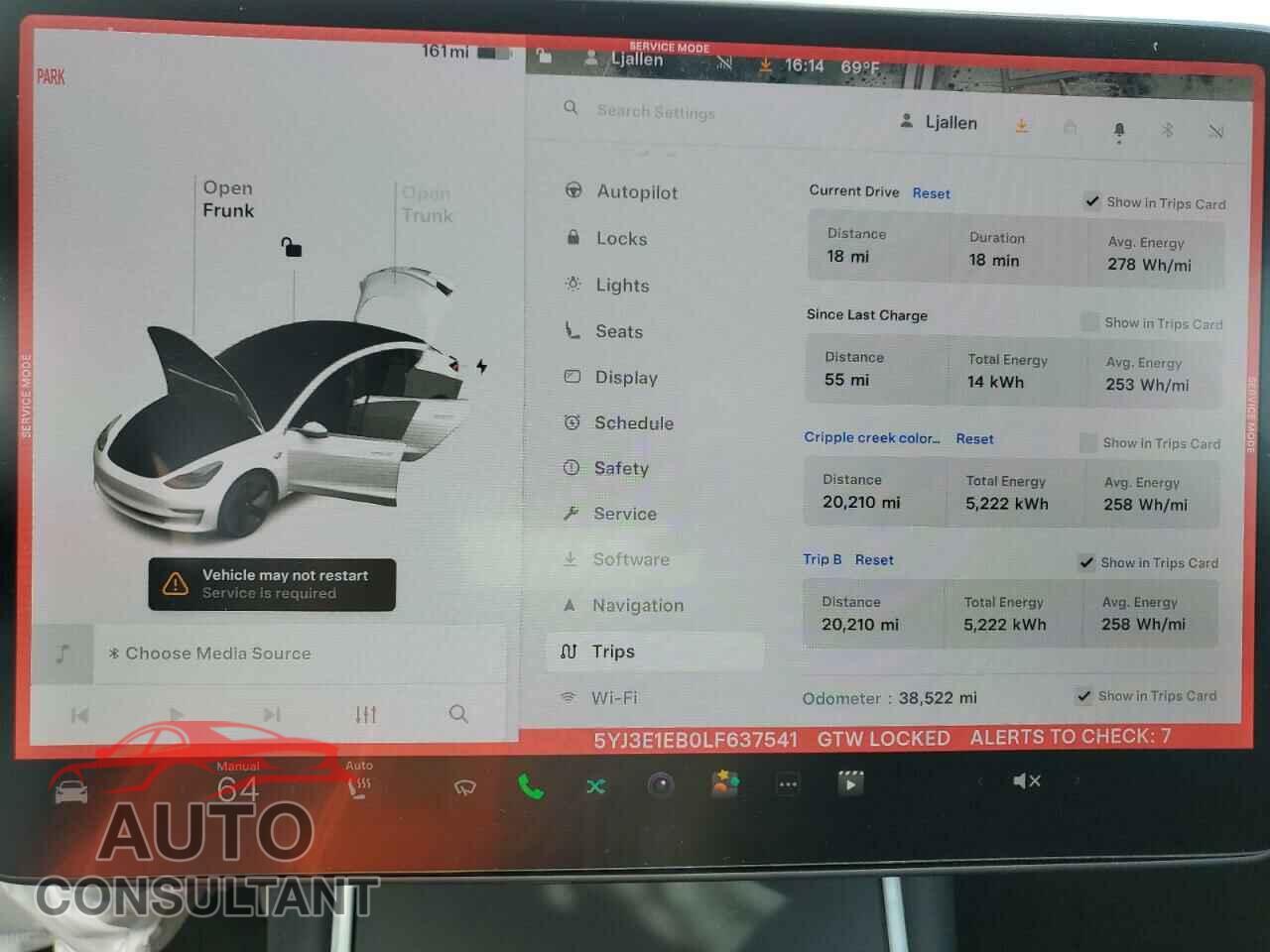 TESLA MODEL 3 2020 - 5YJ3E1EB0LF637541