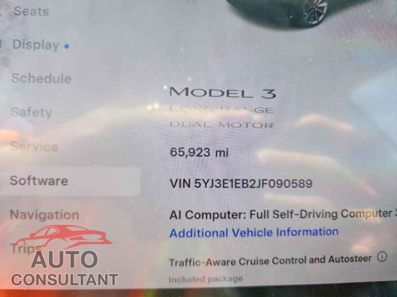 TESLA MODEL 3 2018 - 5YJ3E1EB2JF090589