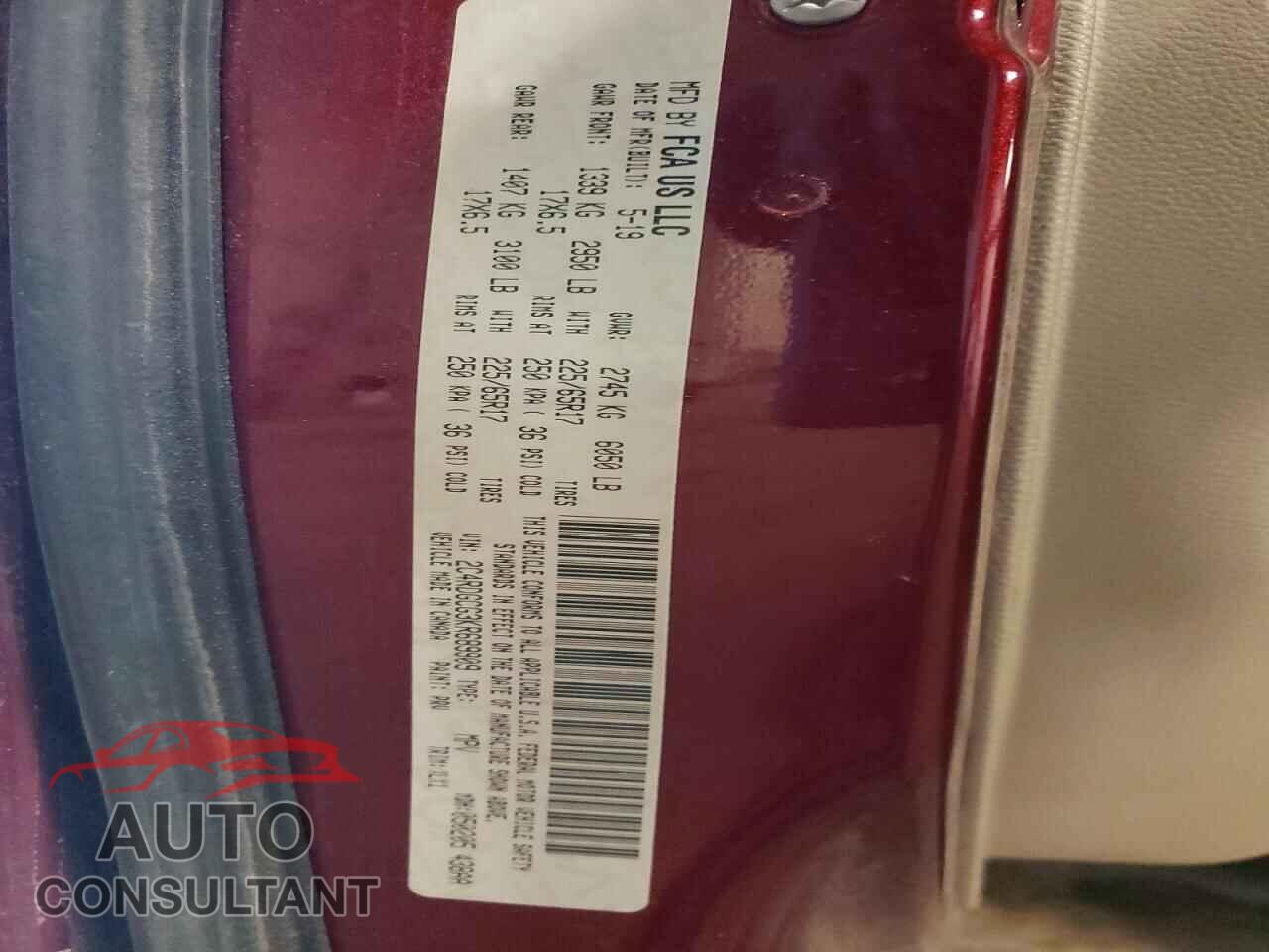 DODGE CARAVAN 2019 - 2C4RDGCG3KR689909
