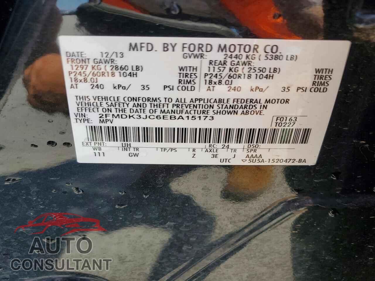 FORD EDGE 2014 - 2FMDK3JC6EBA15173