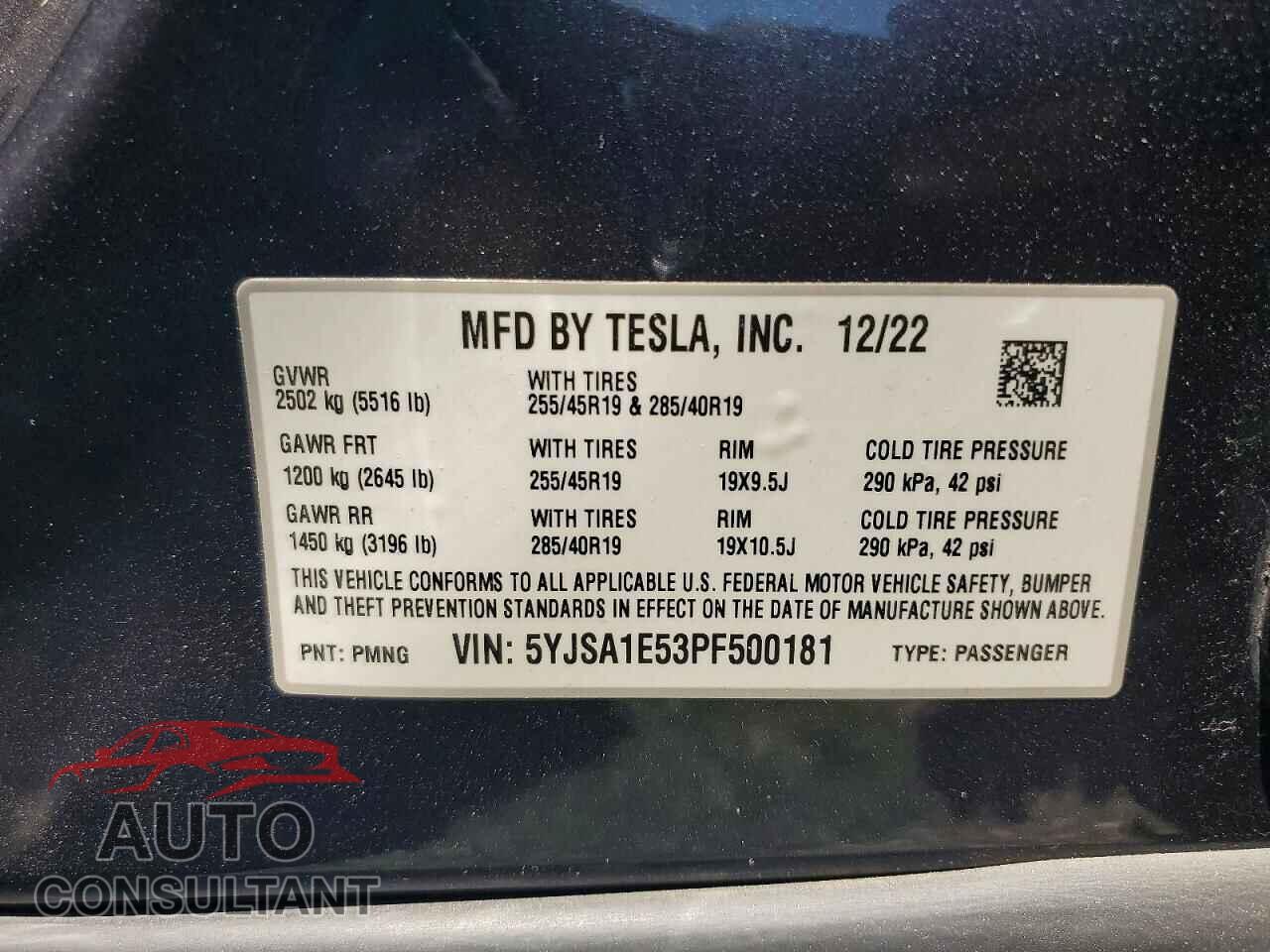 TESLA MODEL S 2023 - 5YJSA1E53PF500181