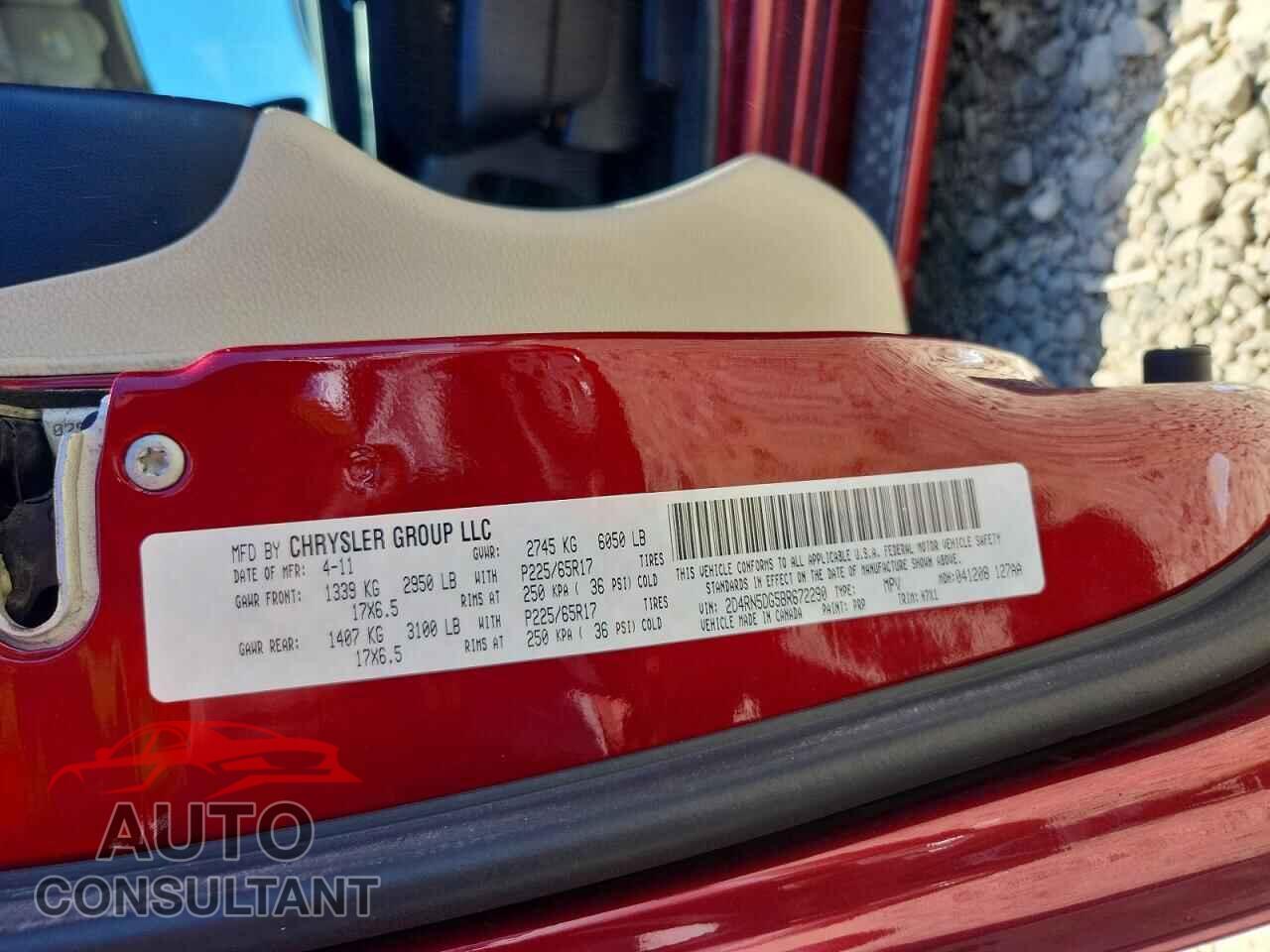 DODGE CARAVAN 2011 - 2D4RN5DG5BR672290