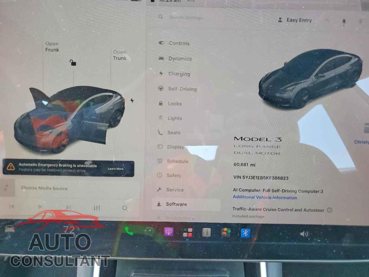 TESLA MODEL 3 2019 - 5YJ3E1EB5KF386823