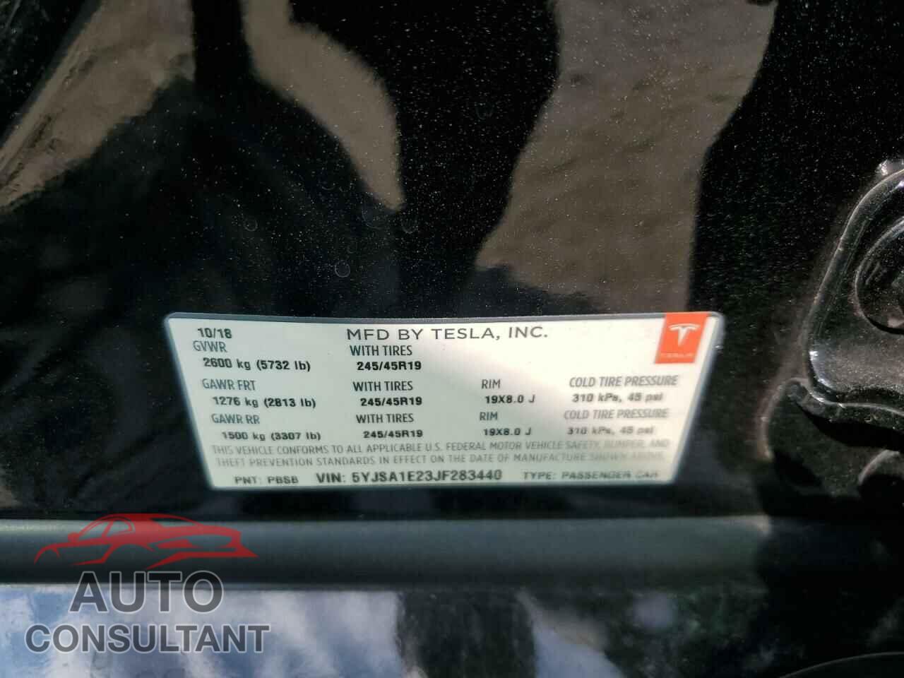 TESLA MODEL S 2018 - 5YJSA1E23JF283440
