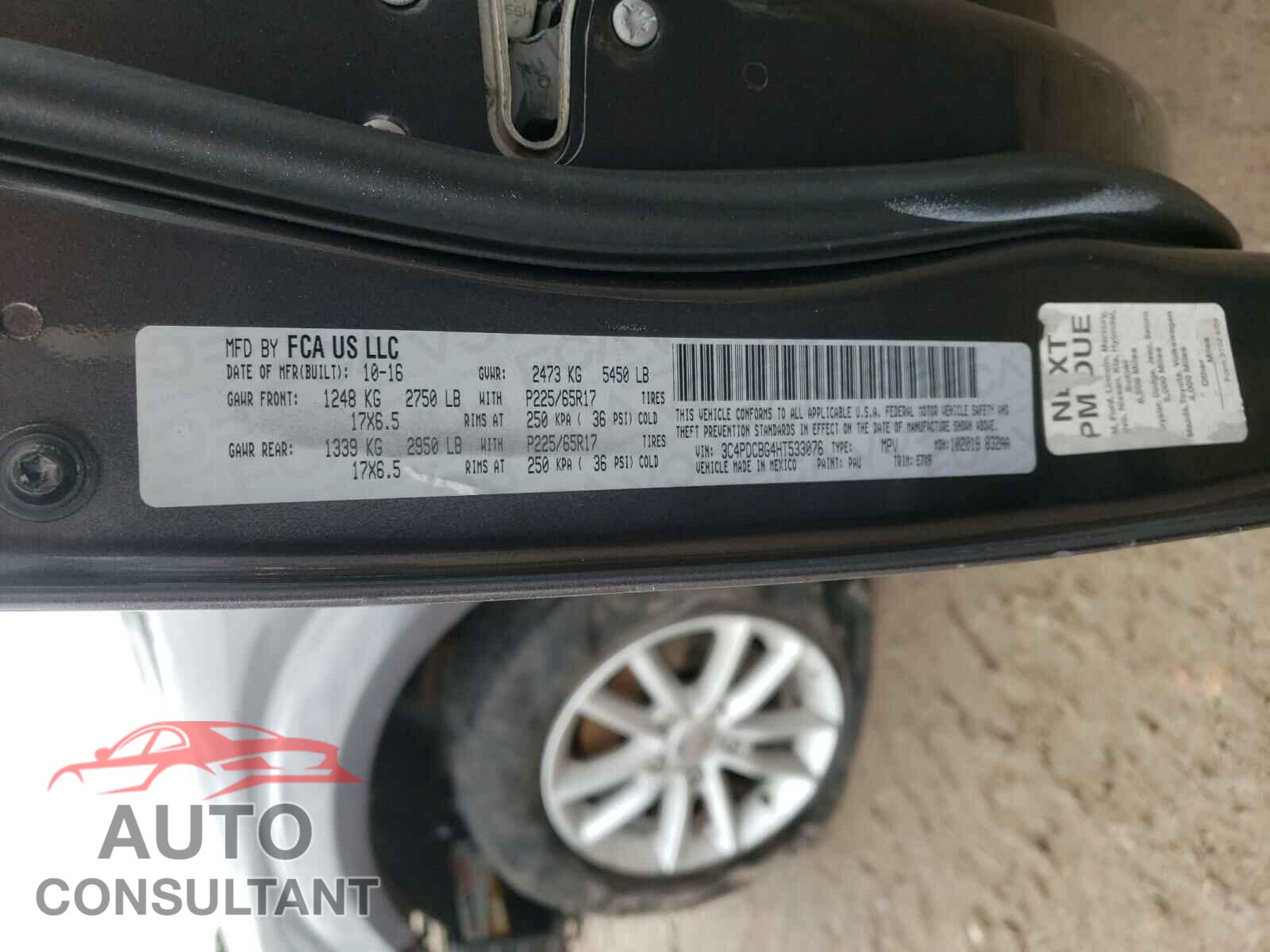 DODGE JOURNEY 2017 - 3C4PDCBG4HT533076
