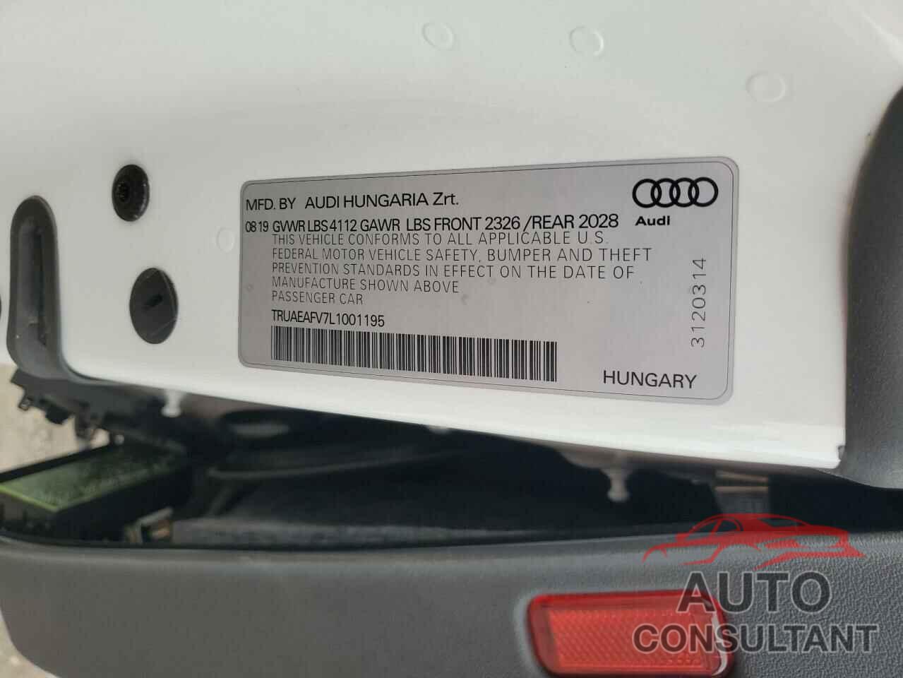 AUDI TT 2020 - TRUAEAFV7L1001195