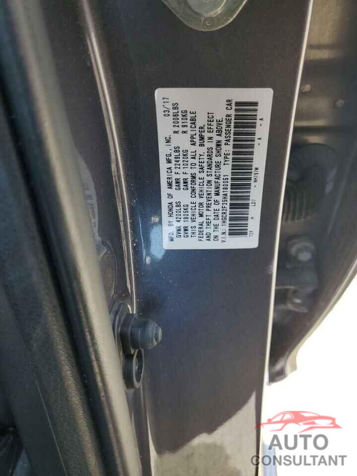 HONDA ACCORD 2017 - 1HGCR2F35HA180051