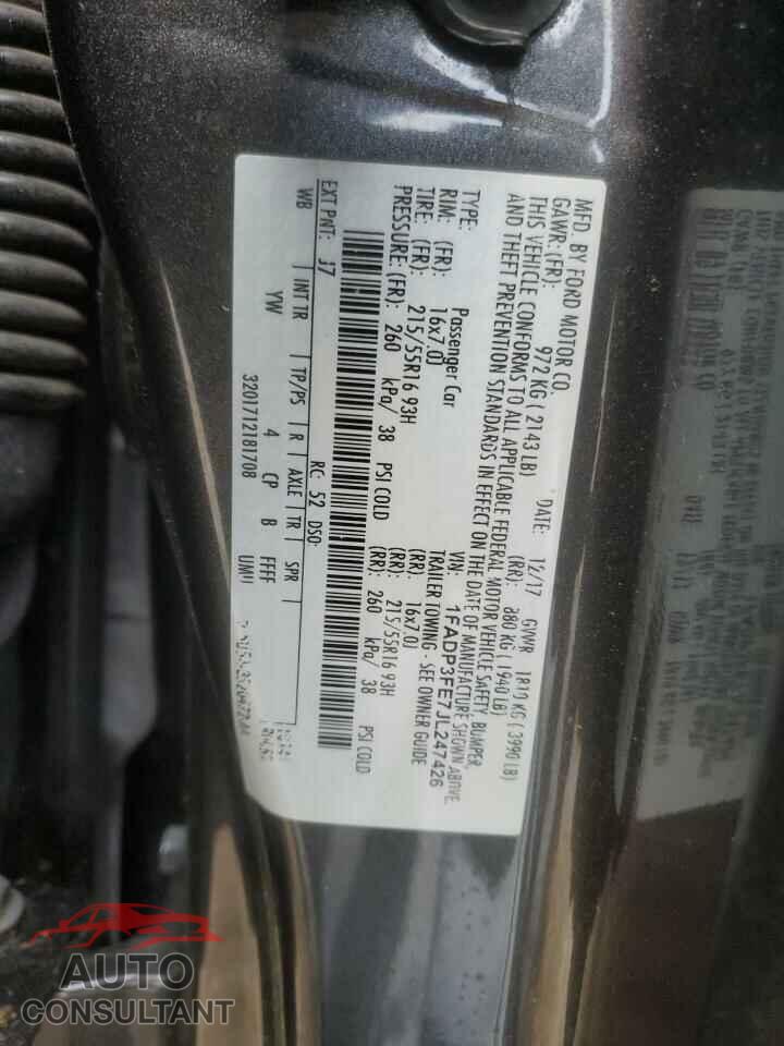 FORD FOCUS 2018 - 1FADP3FE7JL247426