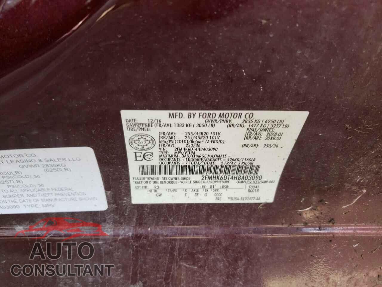 FORD FLEX 2017 - 2FMHK6DT4HBA03090