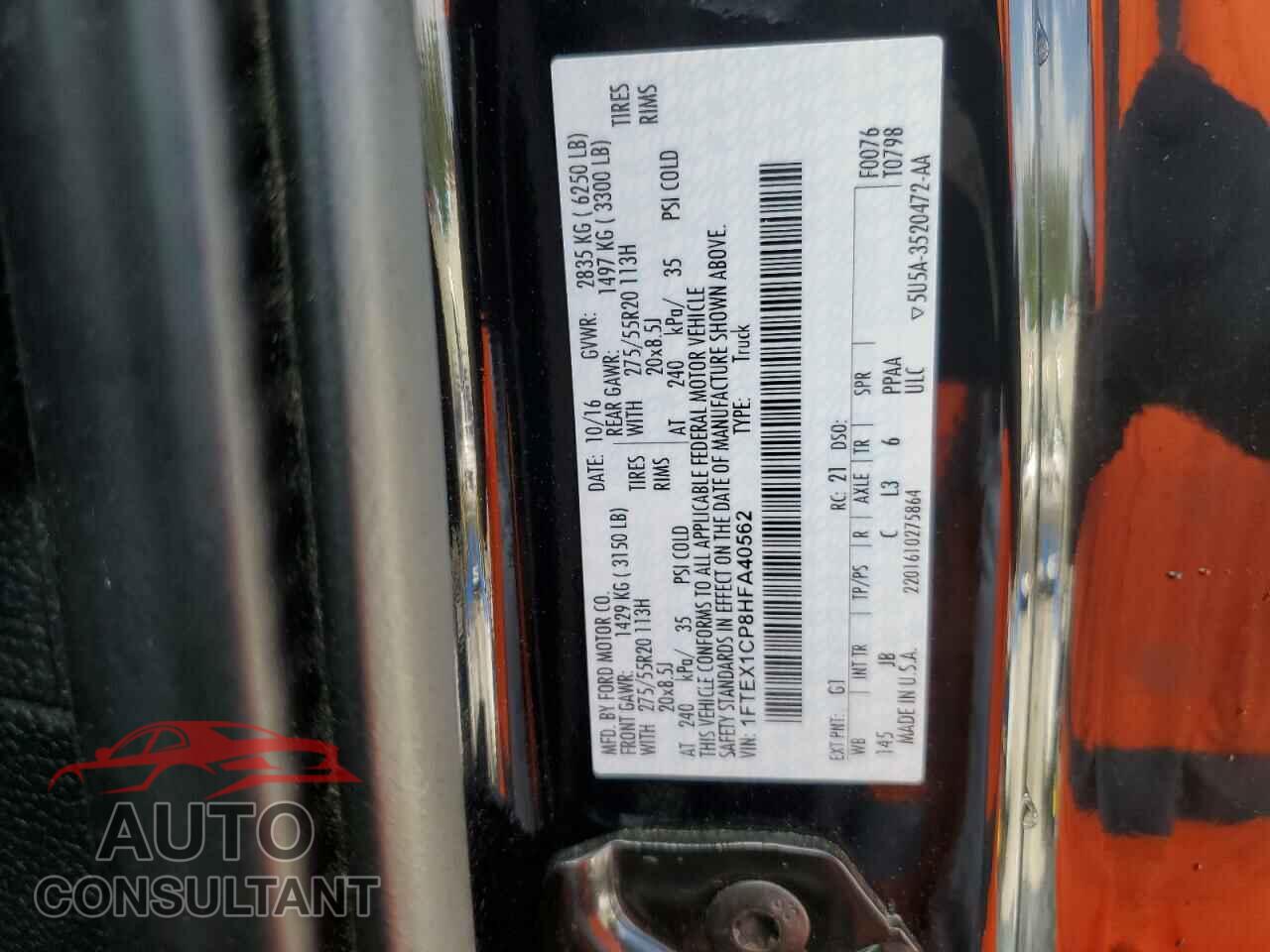 FORD F-150 2017 - 1FTEX1CP8HFA40562