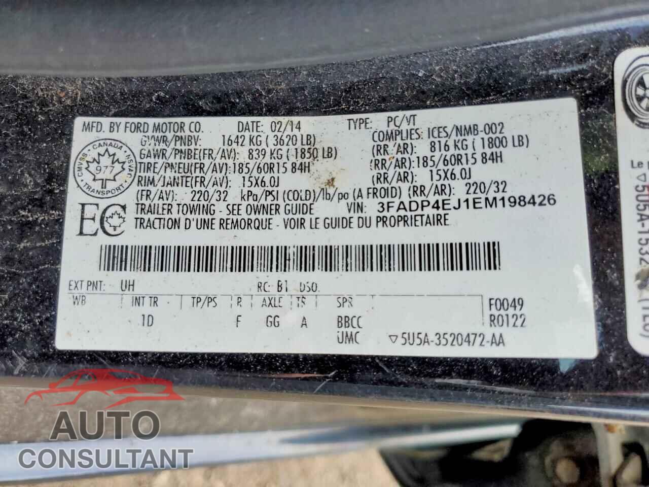 FORD FIESTA 2014 - 3FADP4EJ1EM198426