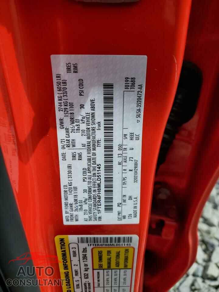 FORD RANGER 2021 - 1FTER4FH8MLD51145