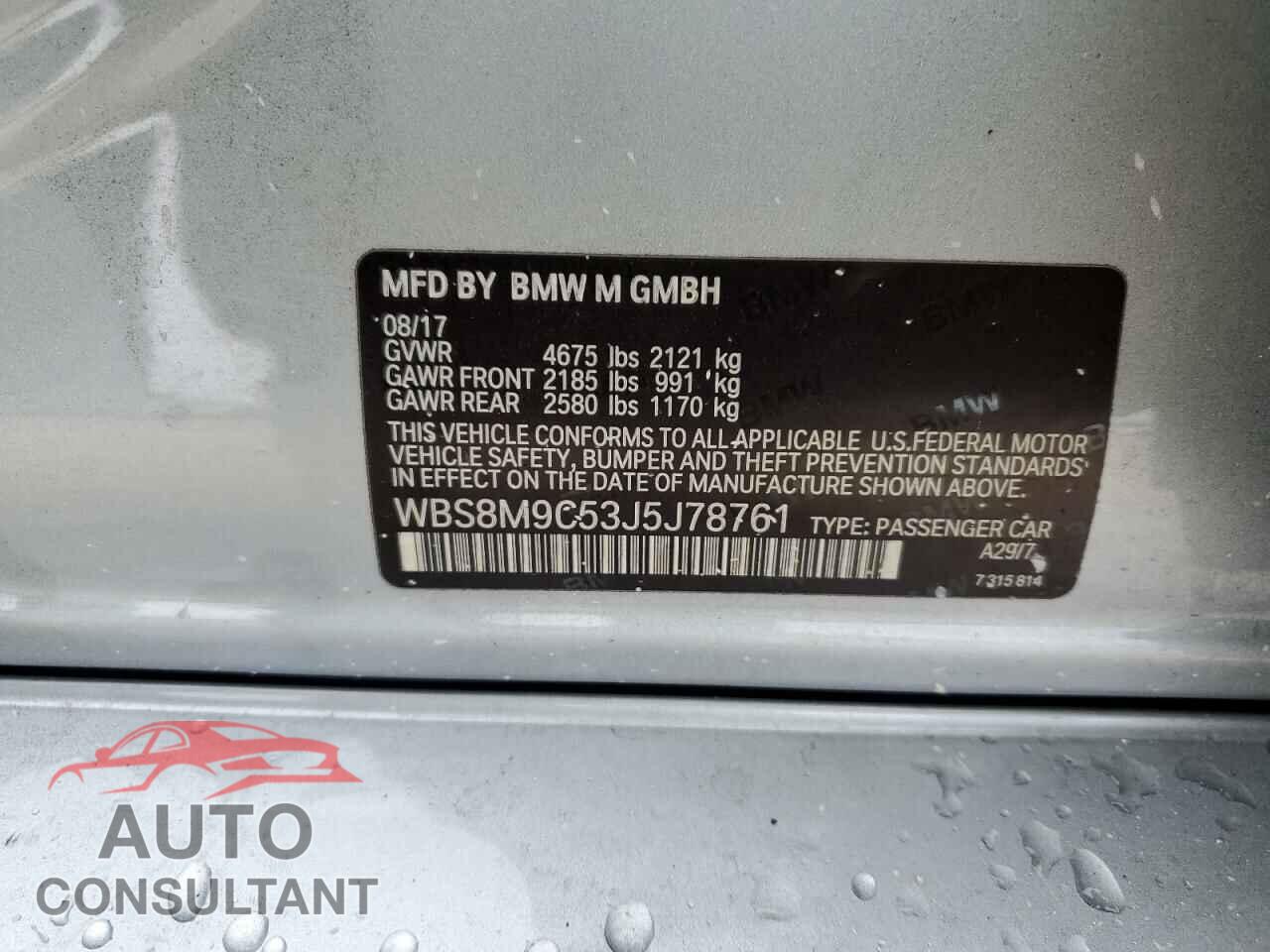 BMW M3 2018 - WBS8M9C53J5J78761