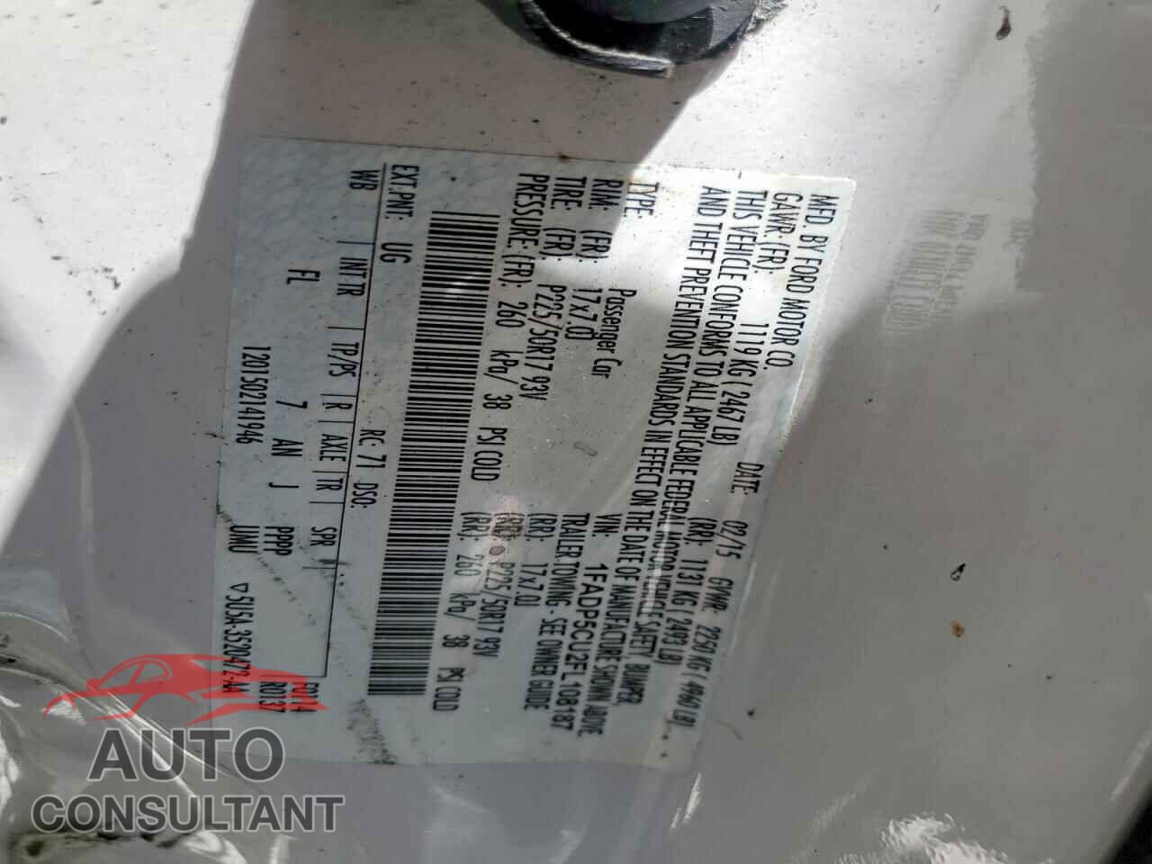 FORD CMAX 2015 - 1FADP5CU2FL108187