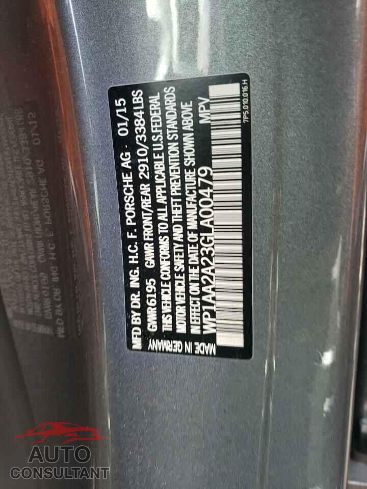 PORSCHE CAYENNE 2016 - WP1AA2A23GLA00479