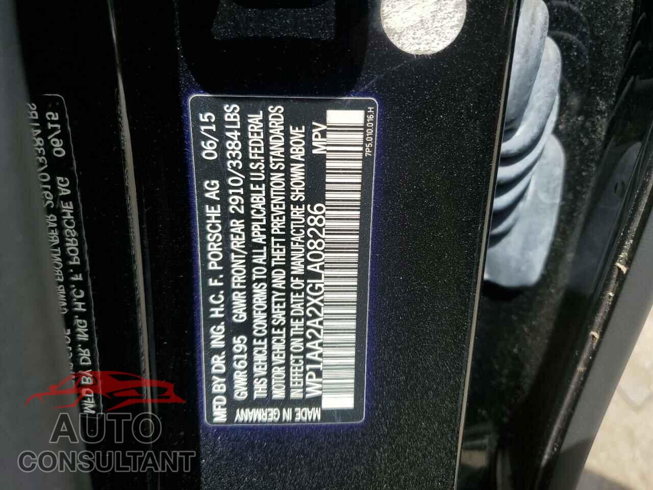 PORSCHE CAYENNE 2016 - WP1AA2A2XGLA08286