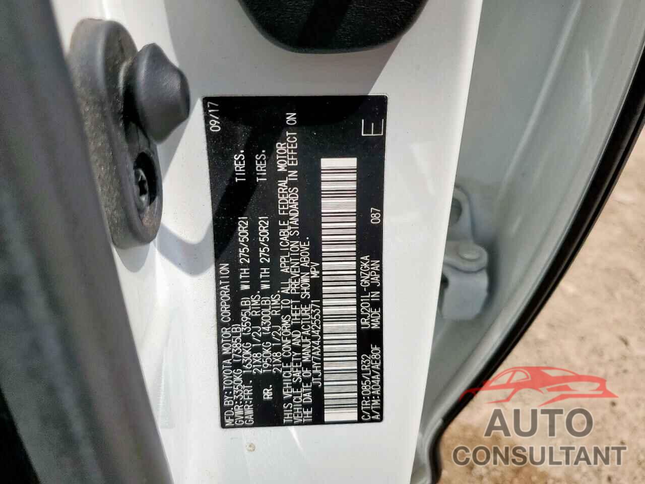 LEXUS LX570 2018 - JTJHY7AX4J4255371