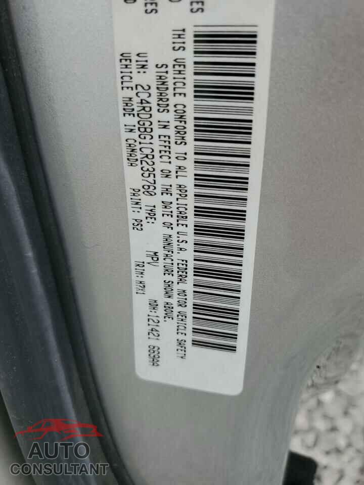 DODGE CARAVAN 2012 - 2C4RDGBG1CR235760