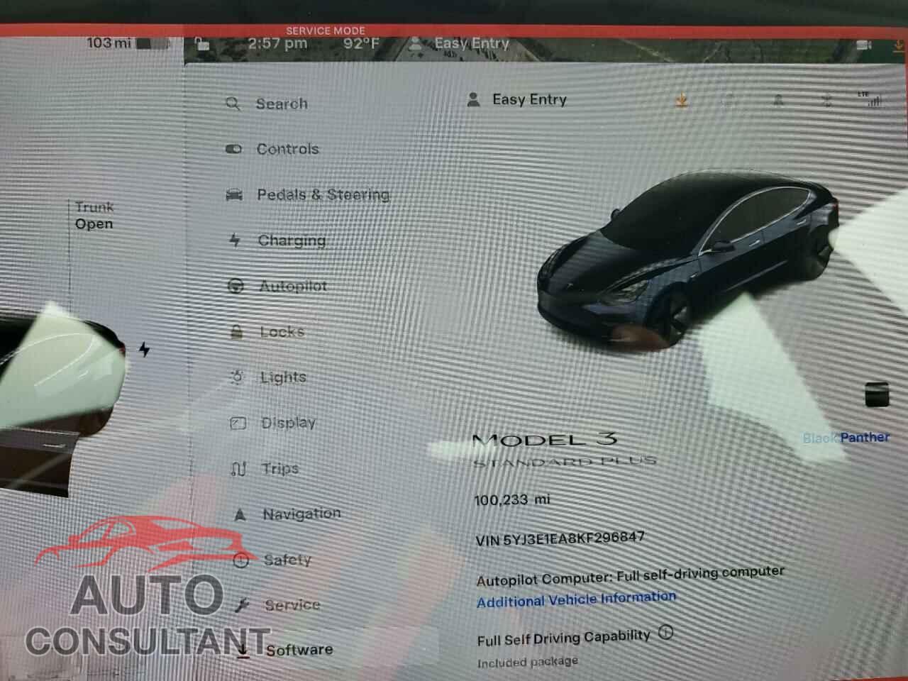 TESLA MODEL 3 2019 - 5YJ3E1EA8KF296847