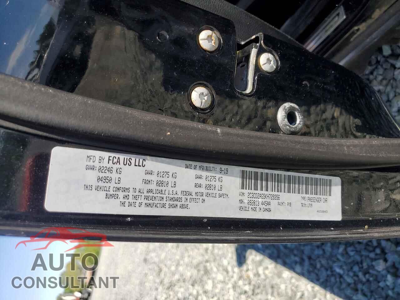 DODGE CHALLENGER 2019 - 2C3CDZAG5KH729356
