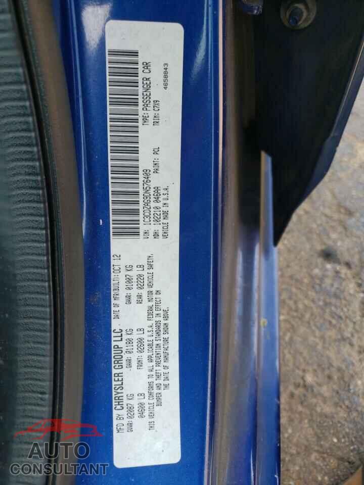 DODGE AVENGER 2013 - 1C3CDZAG9DN576409