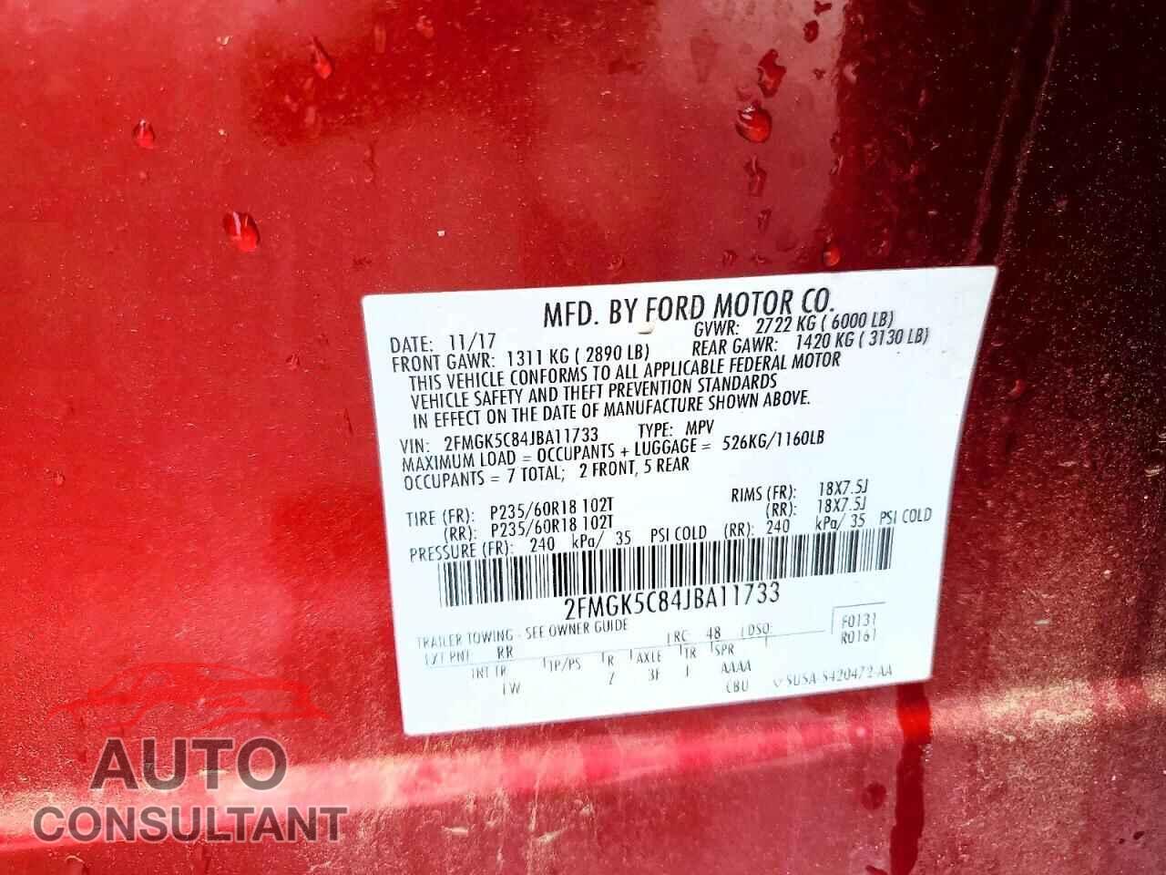 FORD FLEX 2018 - 2FMGK5C84JBA11733