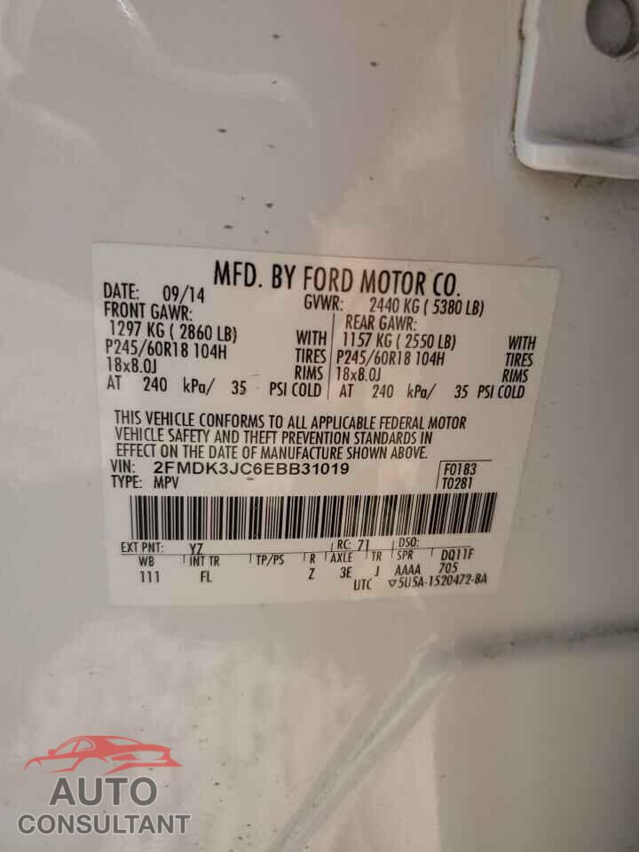 FORD EDGE 2014 - 2FMDK3JC6EBB31019