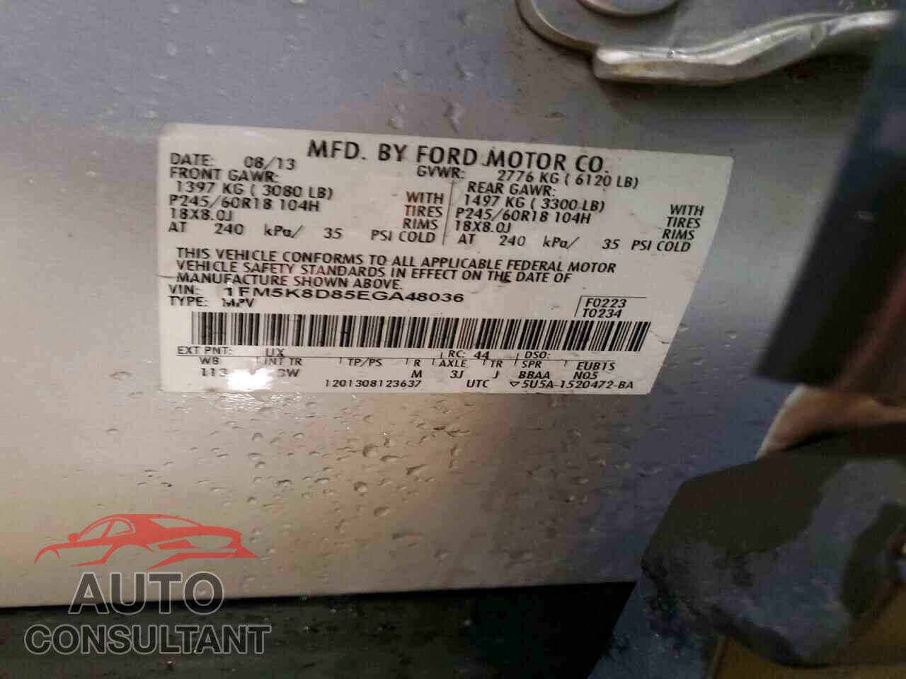 FORD EXPLORER 2014 - 1FM5K8D85EGA48036