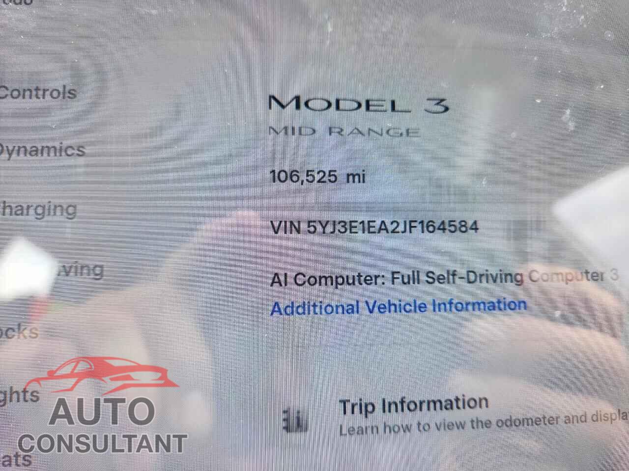 TESLA MODEL 3 2018 - 5YJ3E1EA2JF164584
