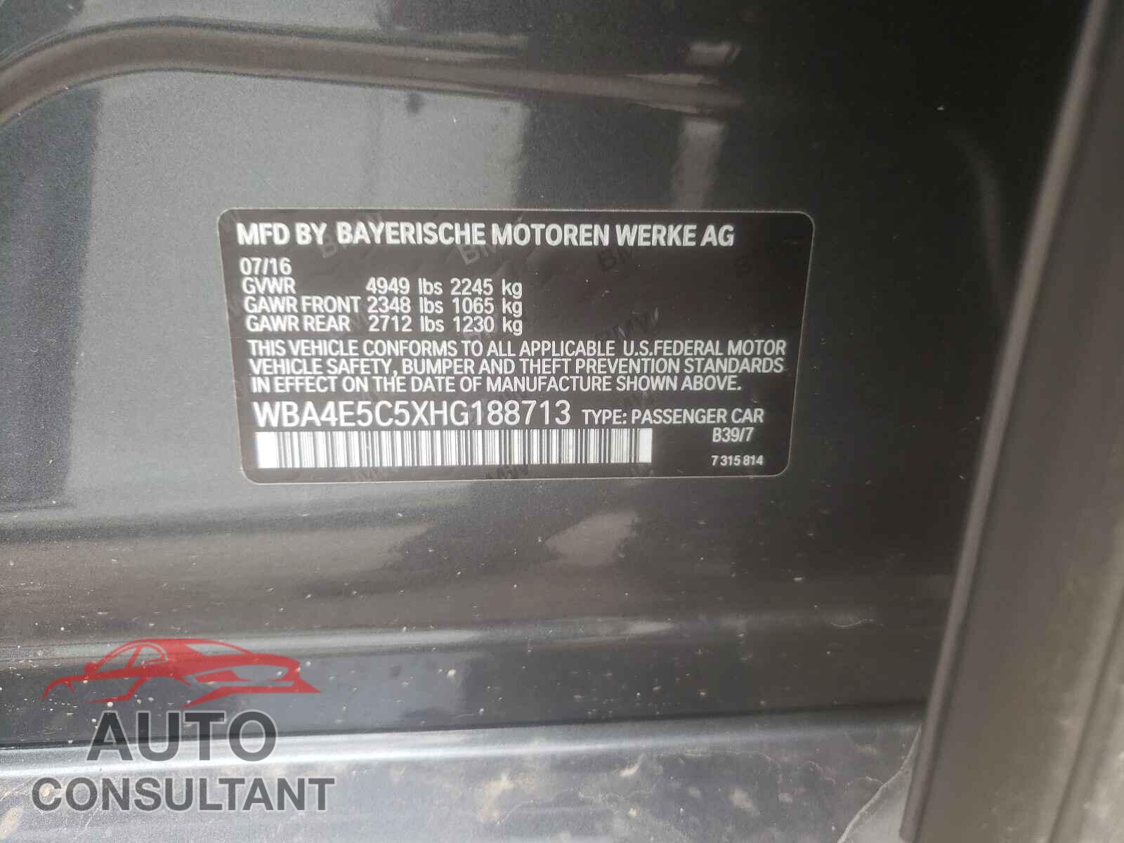 BMW 4 SERIES 2017 - WBA4E5C5XHG188713
