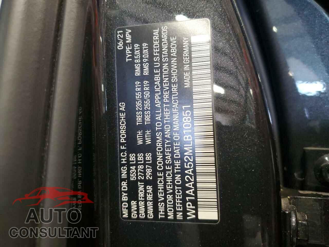 PORSCHE MACAN 2021 - WP1AA2A52MLB10851