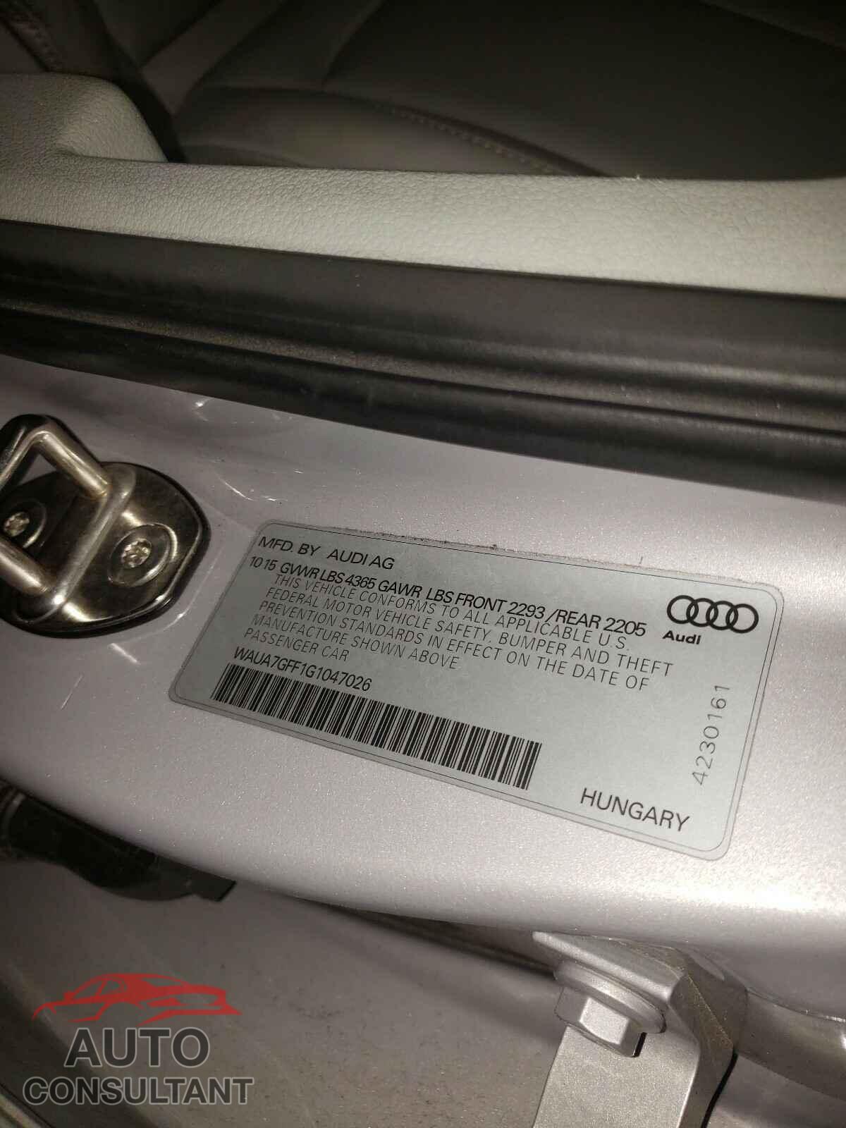 AUDI A3 2016 - WAUA7GFF1G1047026