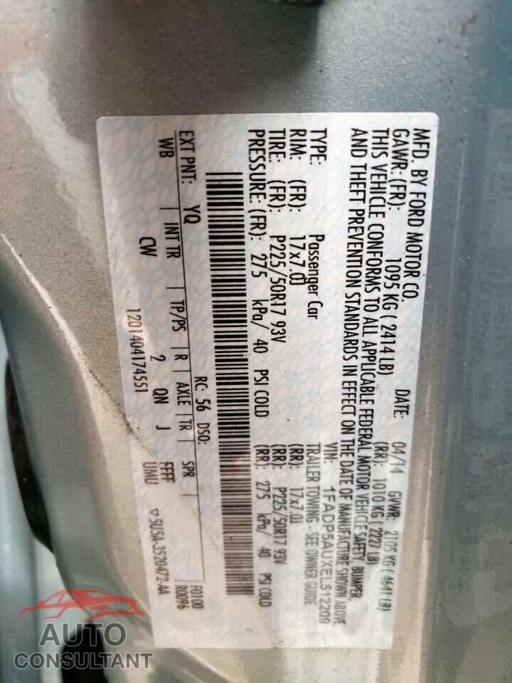 FORD CMAX 2014 - 1FADP5AUXEL512209