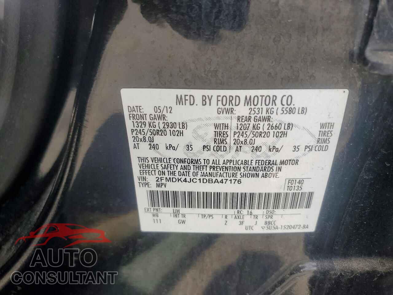 FORD EDGE 2013 - 2FMDK4JC1DBA47176