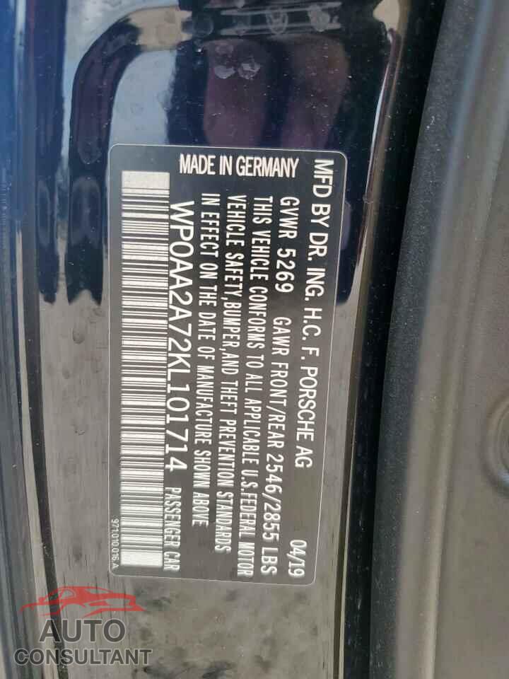 PORSCHE PANAMERA 2019 - WP0AA2A72KL101714