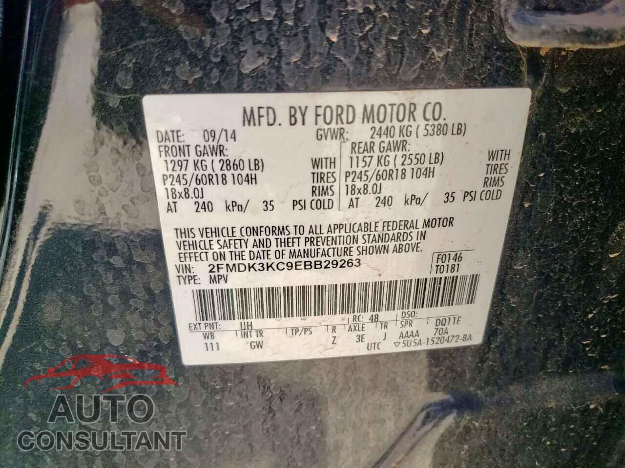 FORD EDGE 2014 - 2FMDK3KC9EBB29263