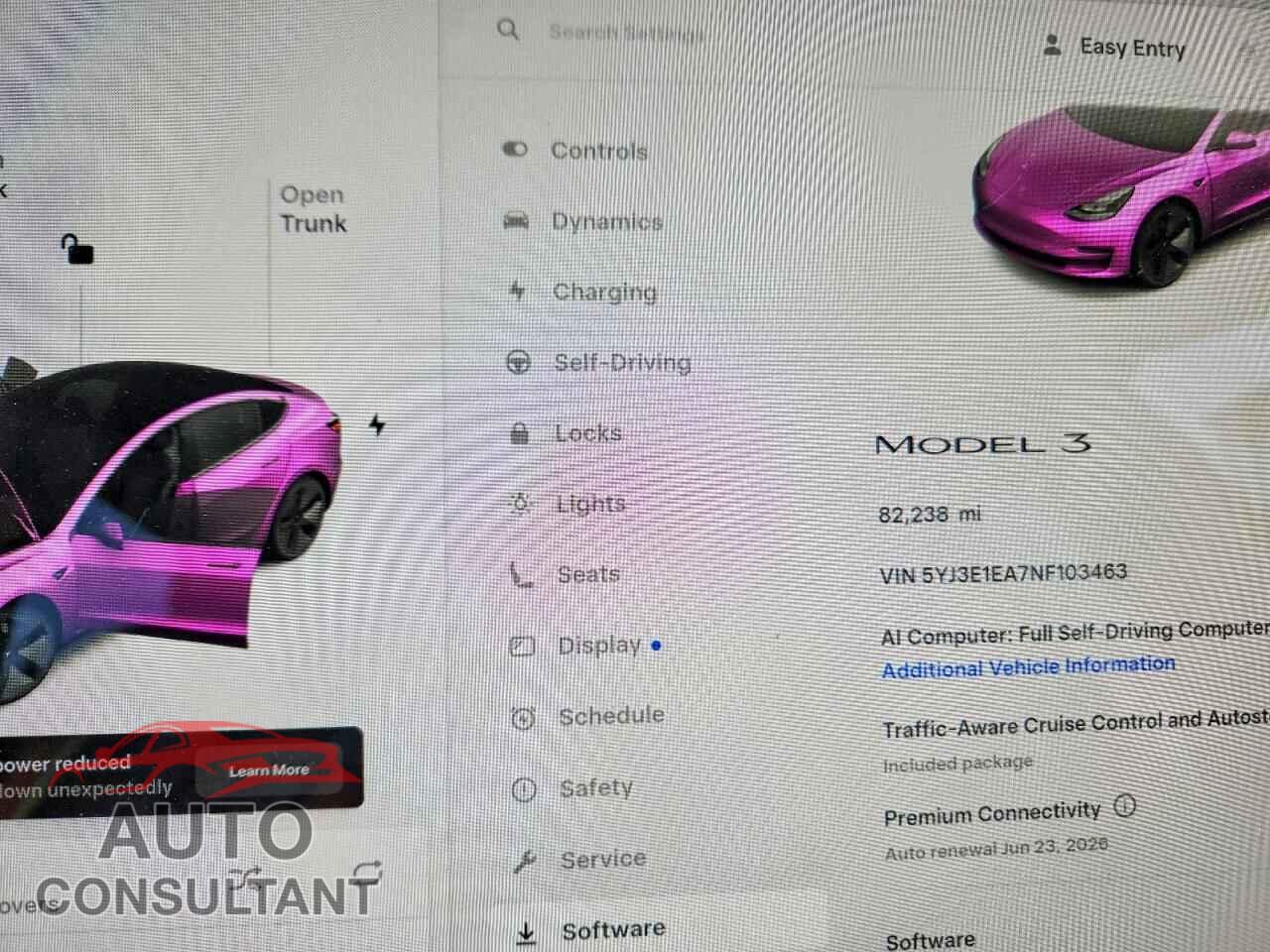TESLA MODEL 3 2022 - 5YJ3E1EA7NF103463