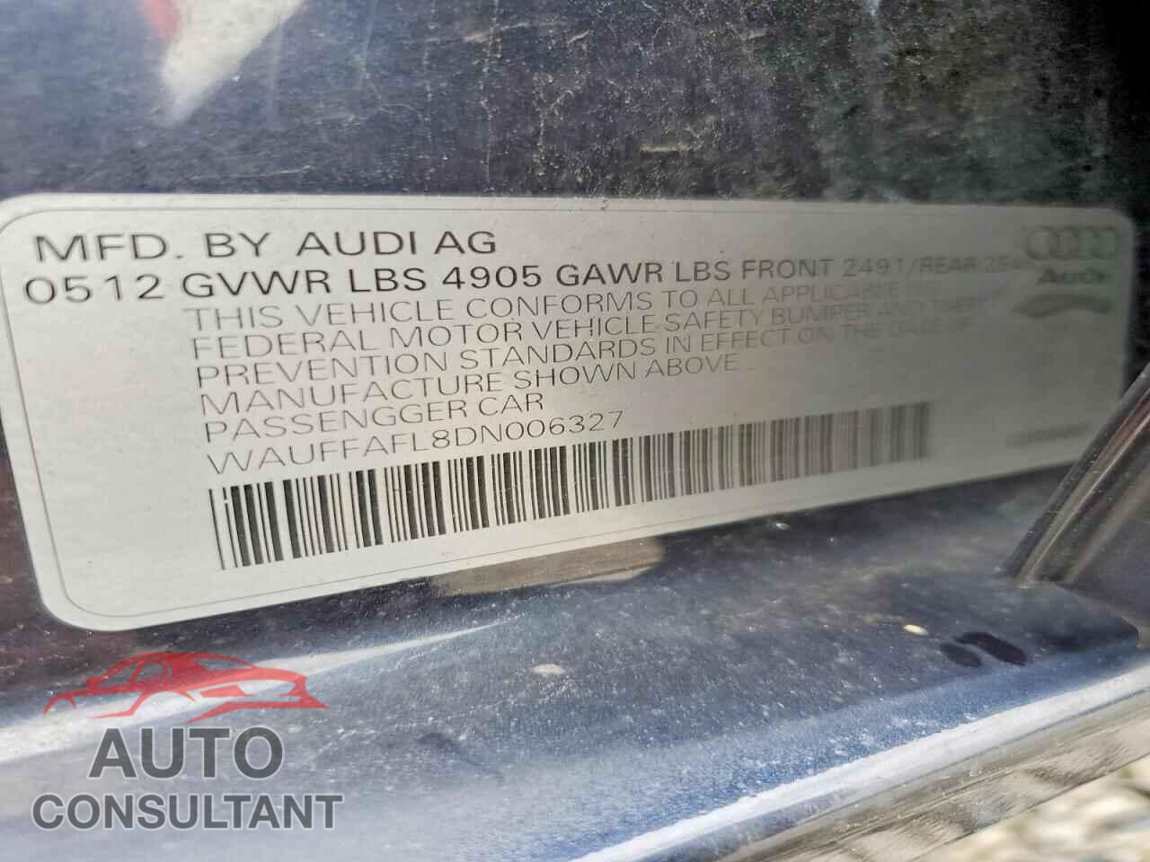 AUDI A4 2013 - WAUFFAFL8DN006327