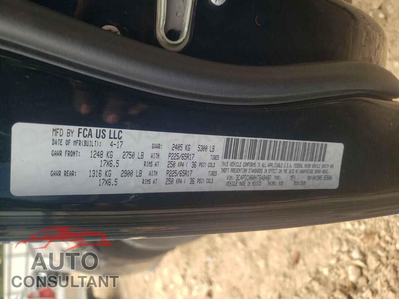 DODGE JOURNEY 2017 - 3C4PDCAB0HT648487
