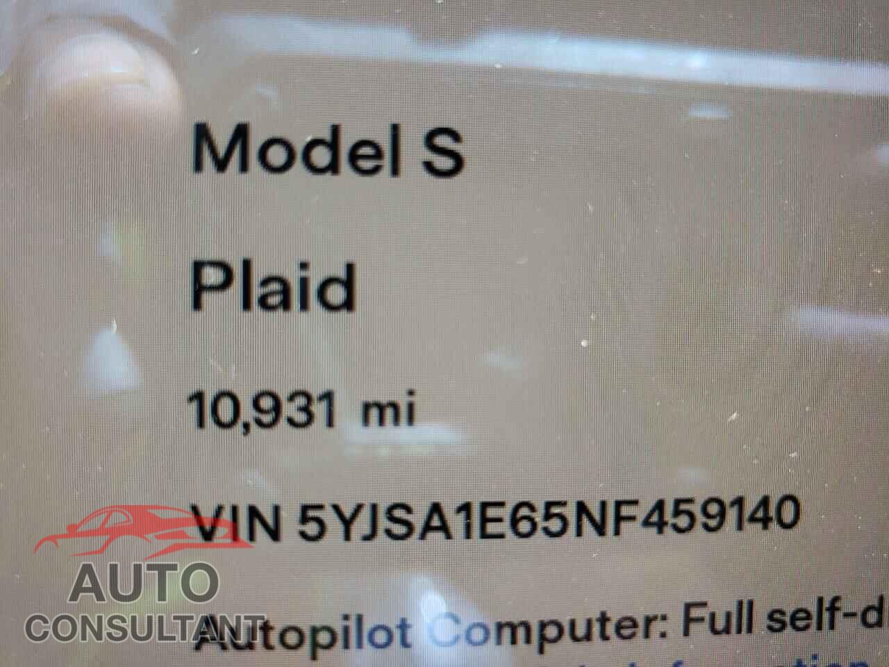 TESLA MODEL S 2022 - 5YJSA1E65NF459140