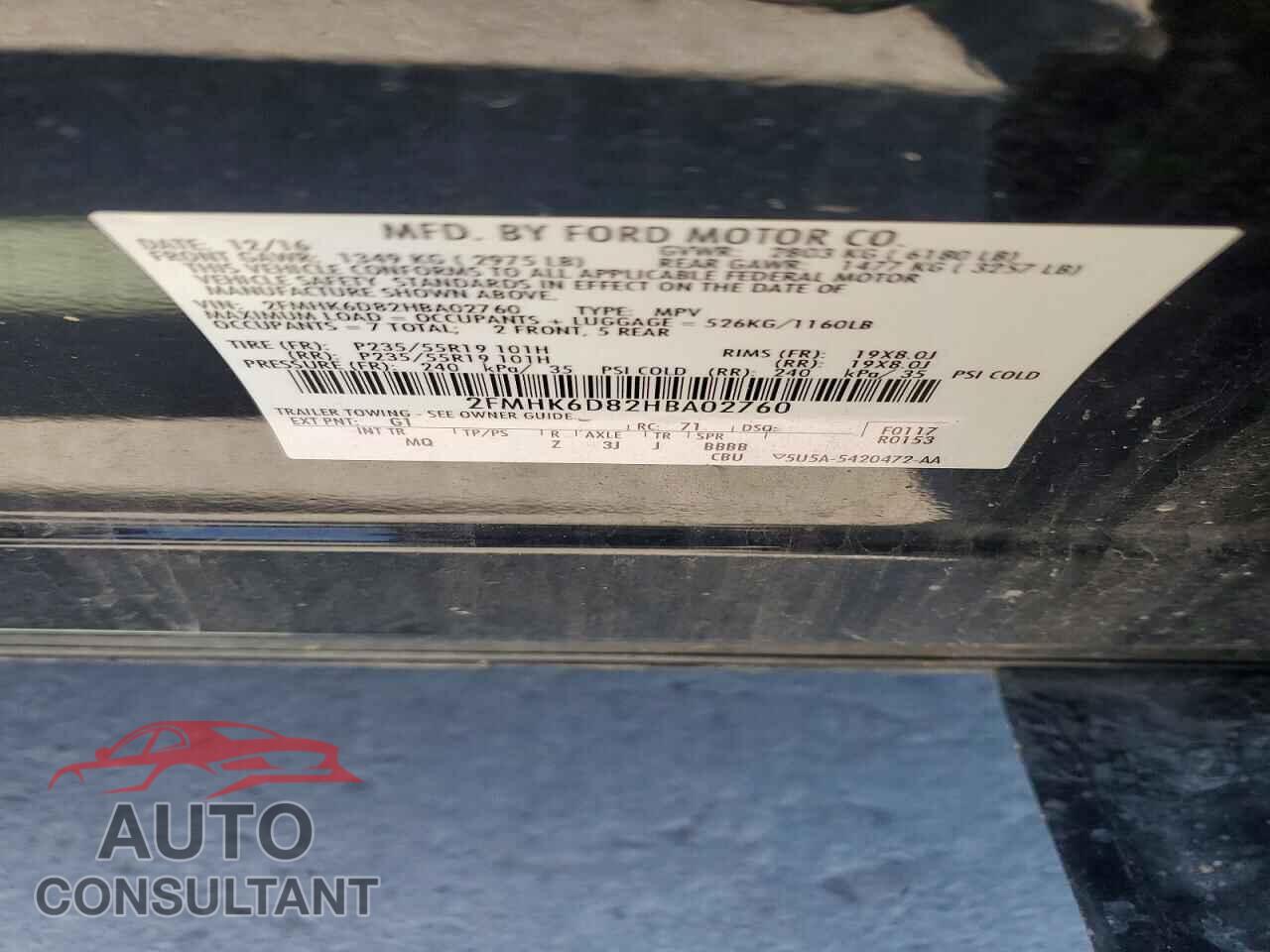 FORD FLEX 2017 - 2FMHK6D82HBA02760