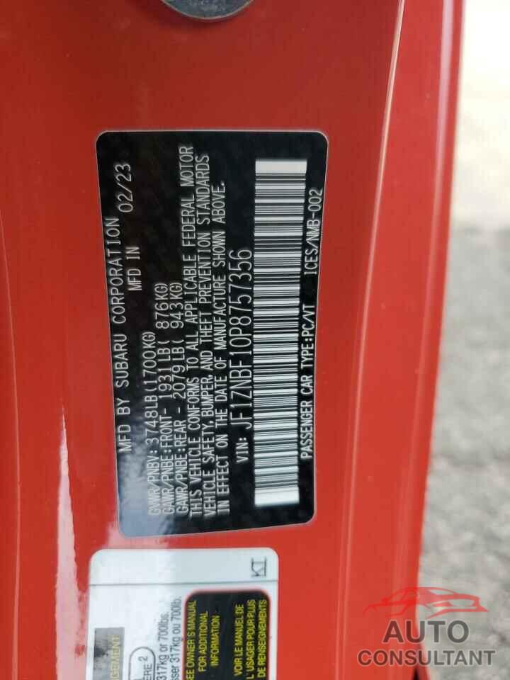 TOYOTA GR 86 PREM 2023 - JF1ZNBF10P8757356
