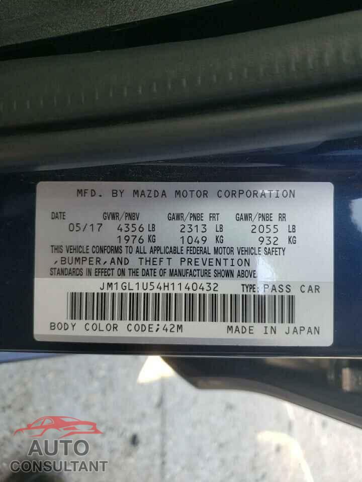 MAZDA 6 2017 - JM1GL1U54H1140432