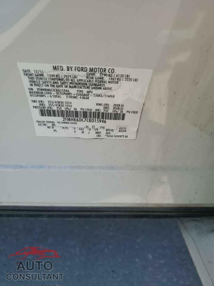 FORD FLEX 2012 - 2FMHK6DC7CBD15946