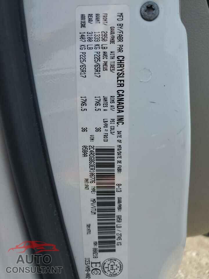 DODGE CARAVAN 2014 - 2C4RDGBG3ER106776