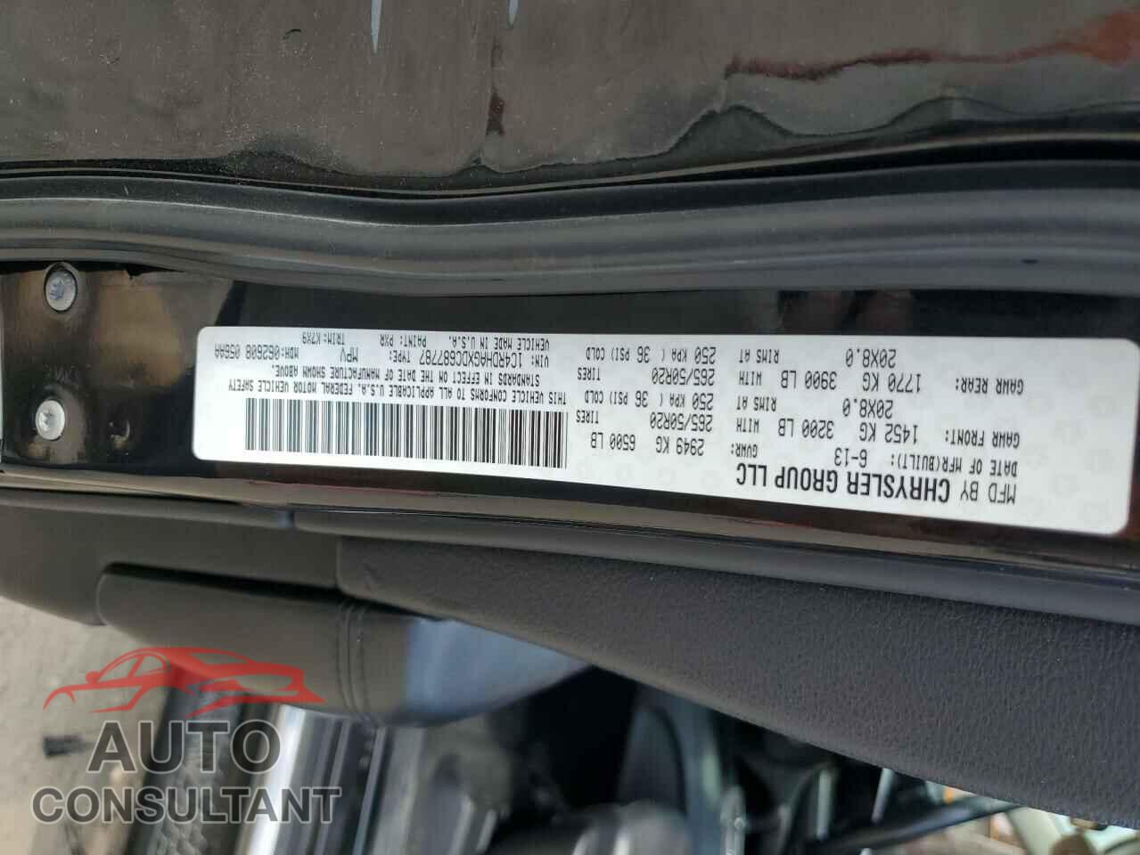 DODGE DURANGO 2013 - 1C4RDHAGXDC687787