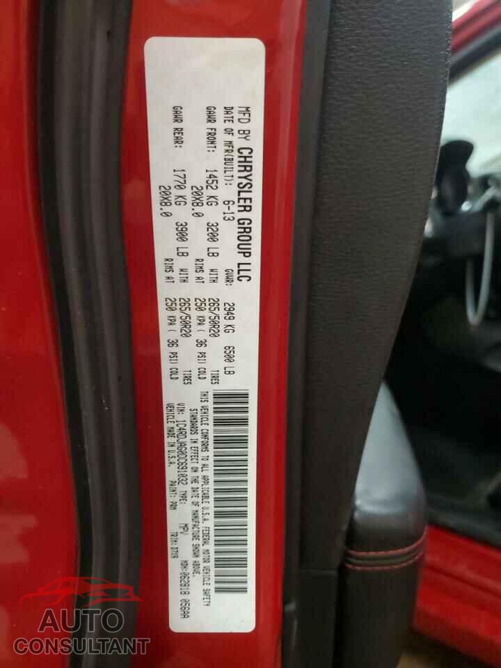 DODGE DURANGO 2013 - 1C4RDJAG0DC691032