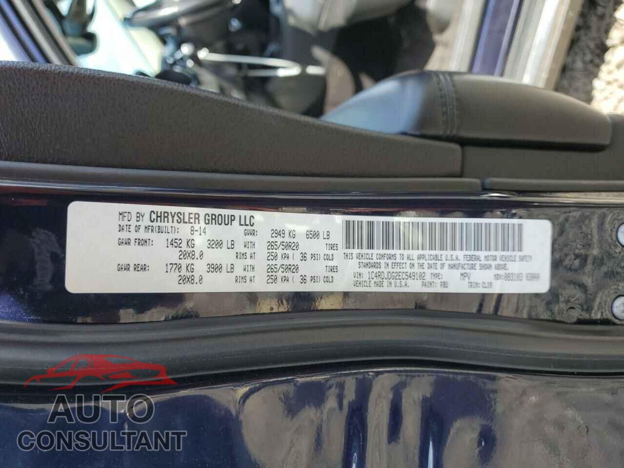 DODGE DURANGO 2014 - 1C4RDJDG2EC549102